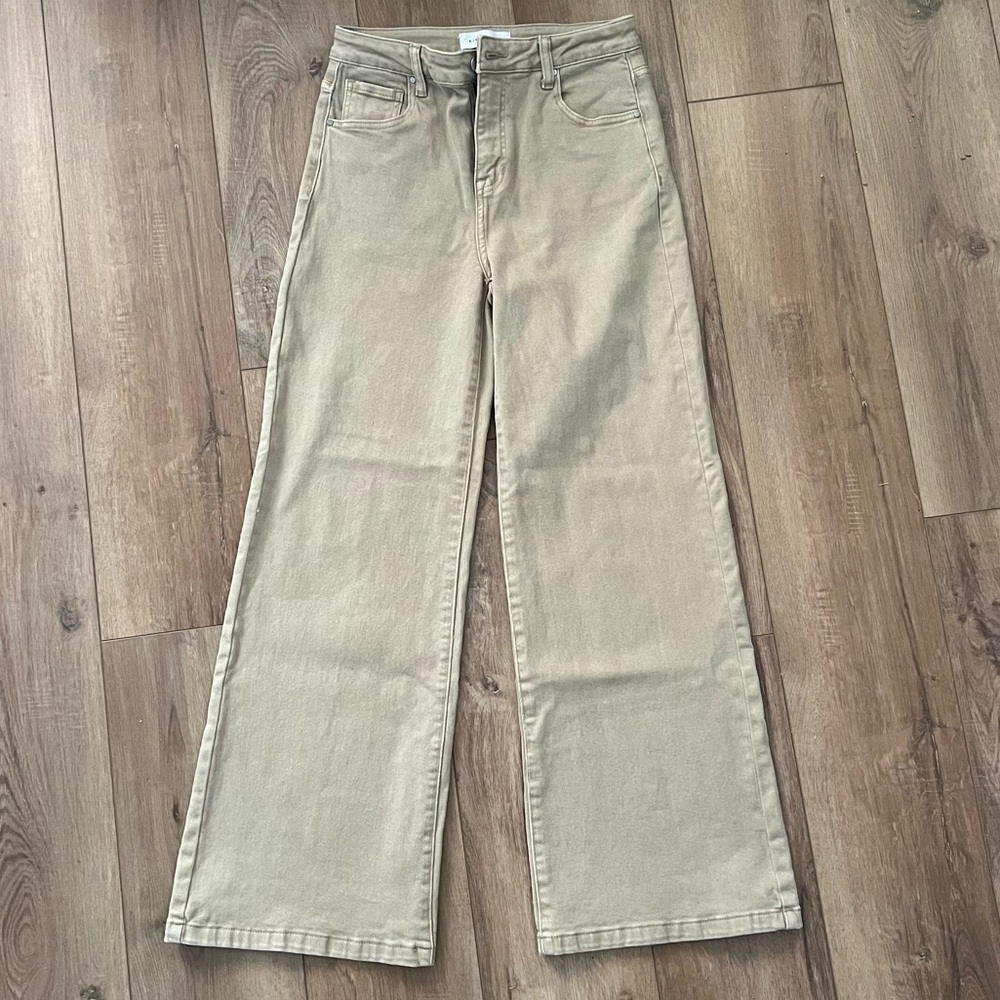 Risen Matbe Later Wide Leg Jeans in Khaki